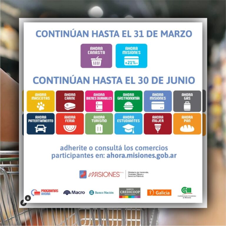 Los programas Ahora se renuevan hasta junio