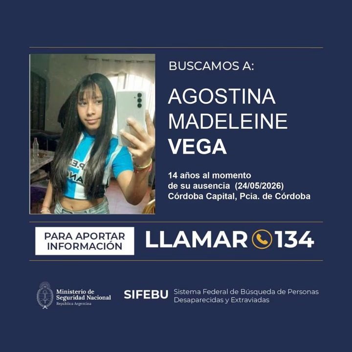 Activan la Alerta Sofía para buscar a Agostina Vera, la&hellip;