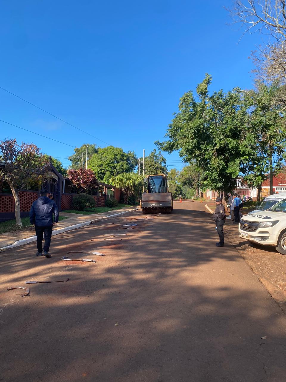 Puerto Libertad: destruyeron 21 escapes adulterados secuestrados en controles de tránsito