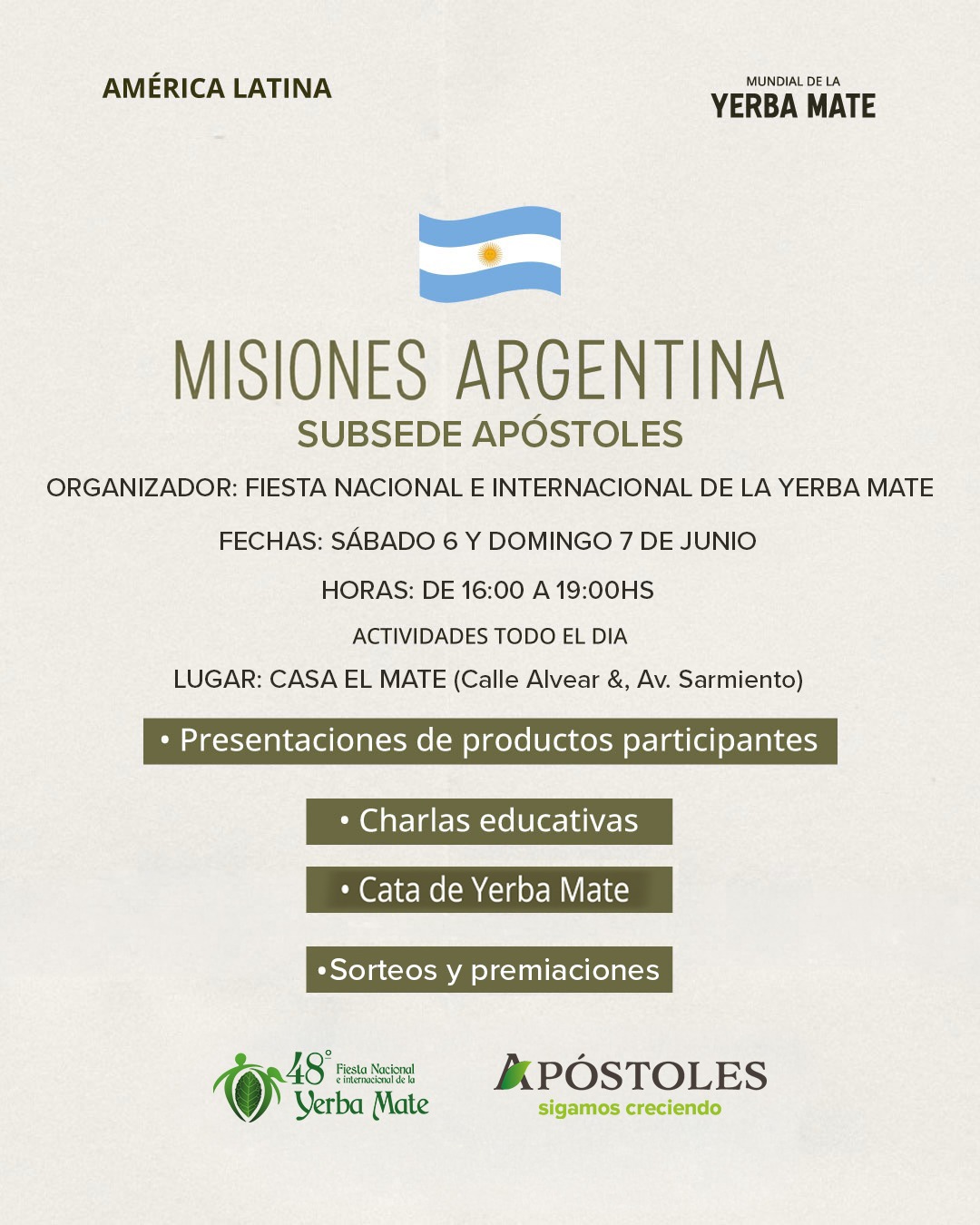 Apóstoles será subsede del Mundial de la Yerba Mate con…