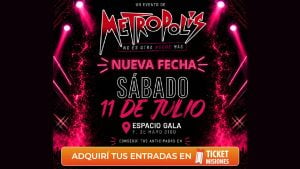 Metrópolis cambia de fecha: será el 11 de julio en Espacio Gala y ya tiene promo de entradas