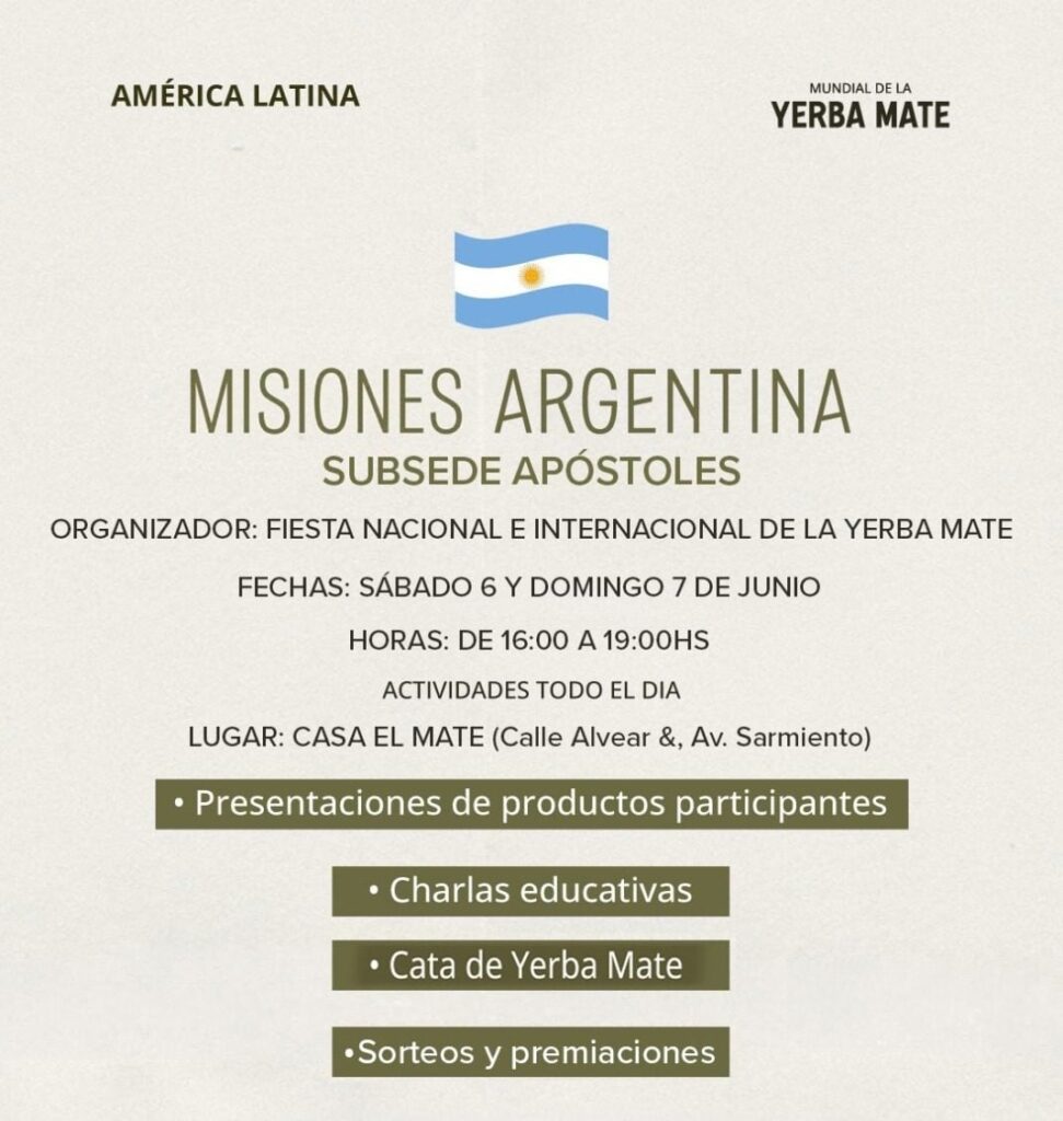 Apóstoles participa como subsede del Mundial del Mate este fin de semana con degustaciones y folklore