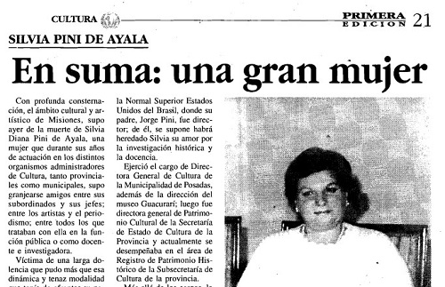 A 30 años de la muerte de Silvia Pini de Ayala, una figura clave de…