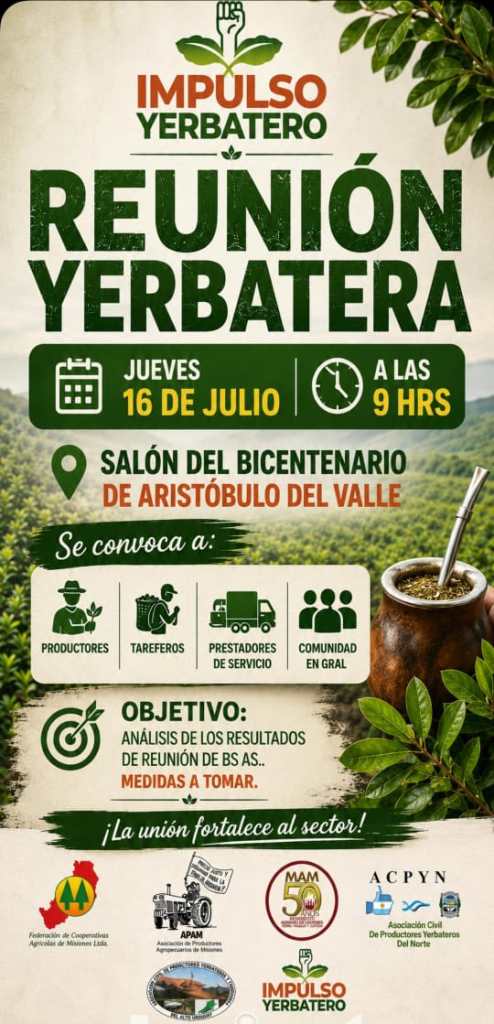 El sector yerbatero se reúne en Aristóbulo del Valle para…