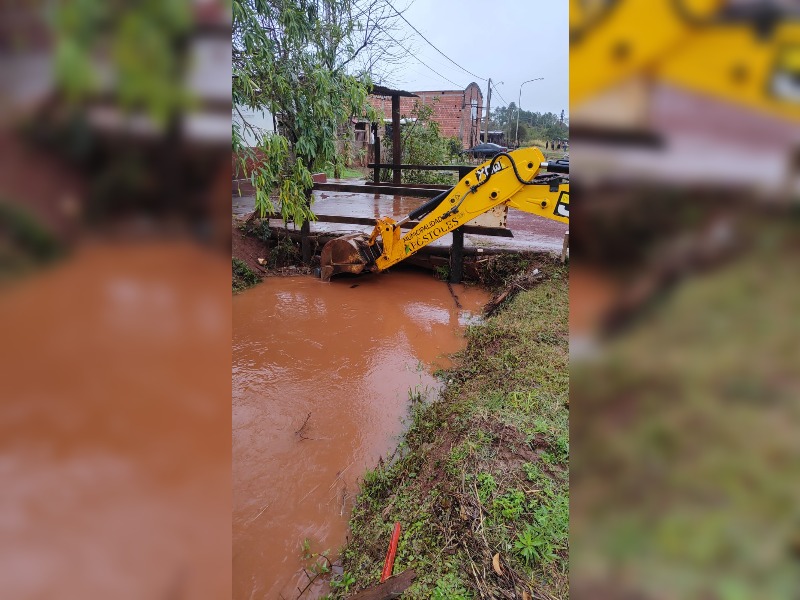 Temporal en el sur de Misiones: 200 milímetros en San Javier, arroyos desbordados y calles anegadas