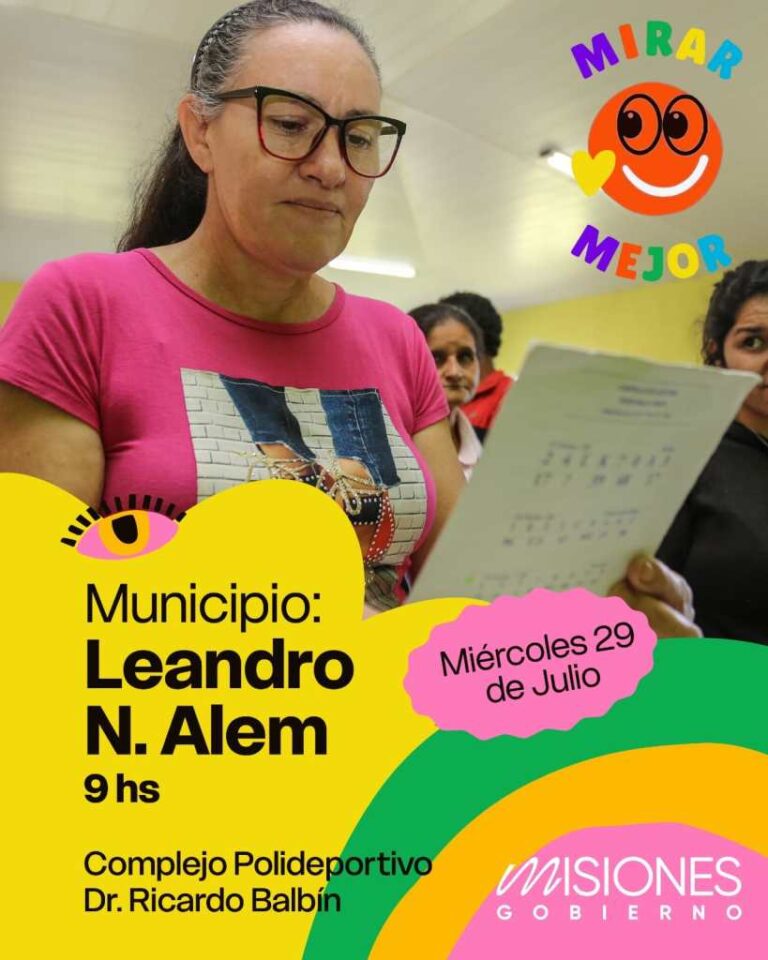 El programa Mirar Mejor llega a Leandro N. Alem con controles visuales y anteojos gratuitos