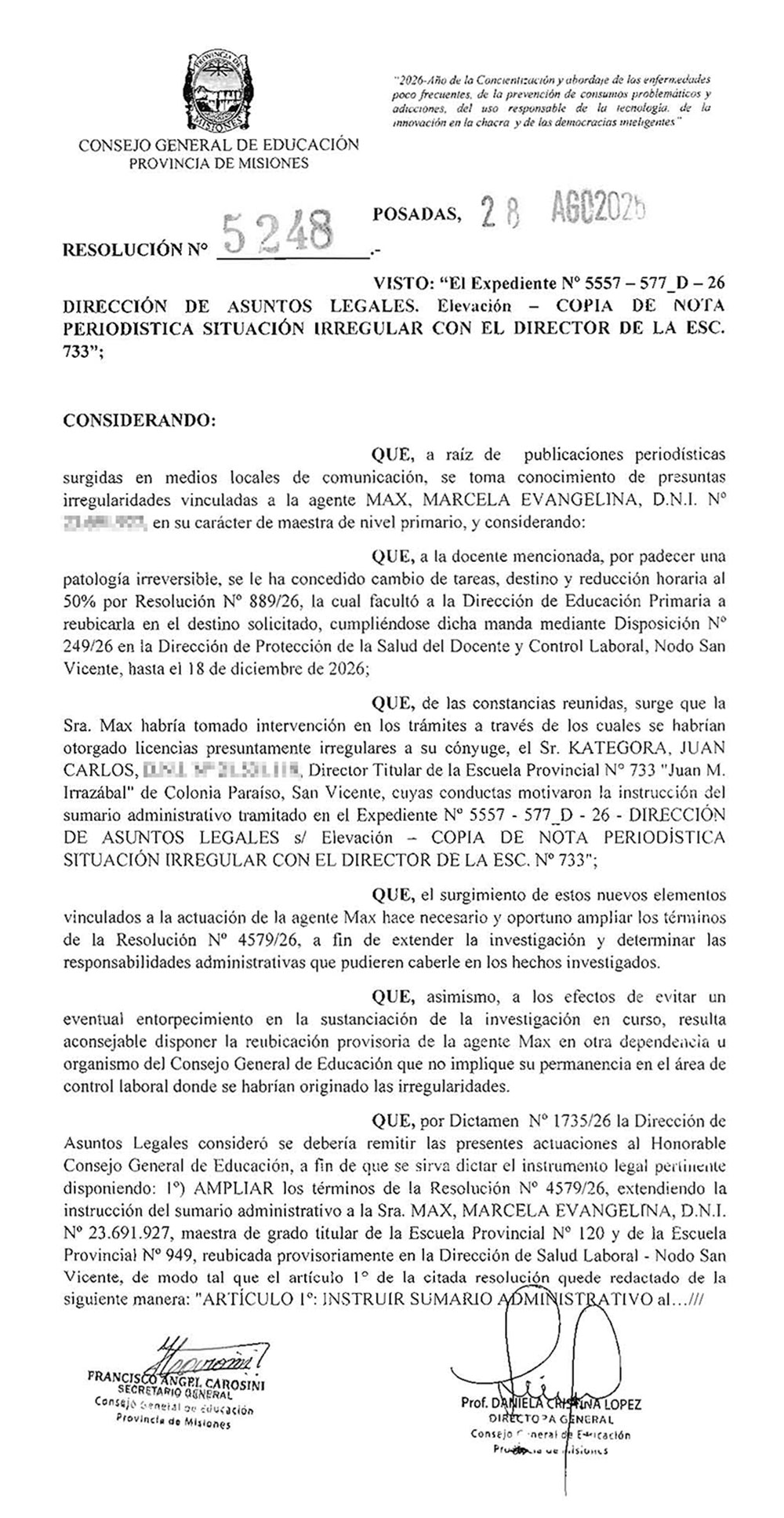 El CGE se sumará como querellante en la causa penal contra el exdirector Kategora
