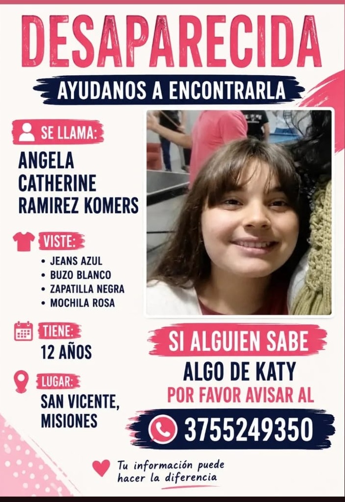 San Vicente: buscan a una nena de 12 años que no regresó a su casa…