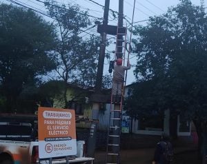Cortes de luz en Posadas y el interior: cuadrillas trabajan para restablecer el servicio tras el temporal