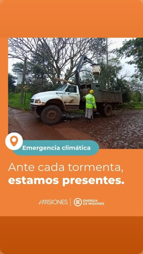 Temporal en Misiones: Energía de Misiones desplegó cuadrillas para restablecer el suministro eléctrico