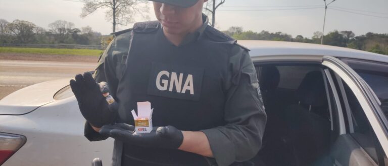 Gendarmería secuestró anabólicos y adelgazantes sin documentación en la Ruta 14