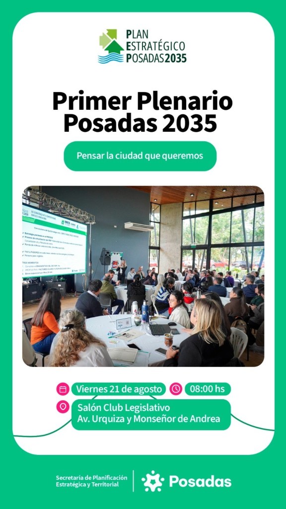 Posadas lanza su Plan Estratégico 2035: vecinos e instituciones definen las prioridades de la ciudad
