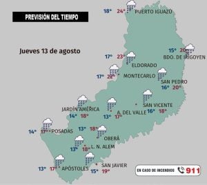 Mal tiempo en Misiones: advierten riesgo de tormentas severas y granizo desde este jueves