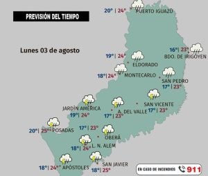 Semana inestable en Misiones: lluvias, tormentas y posible granizo hasta el miércoles