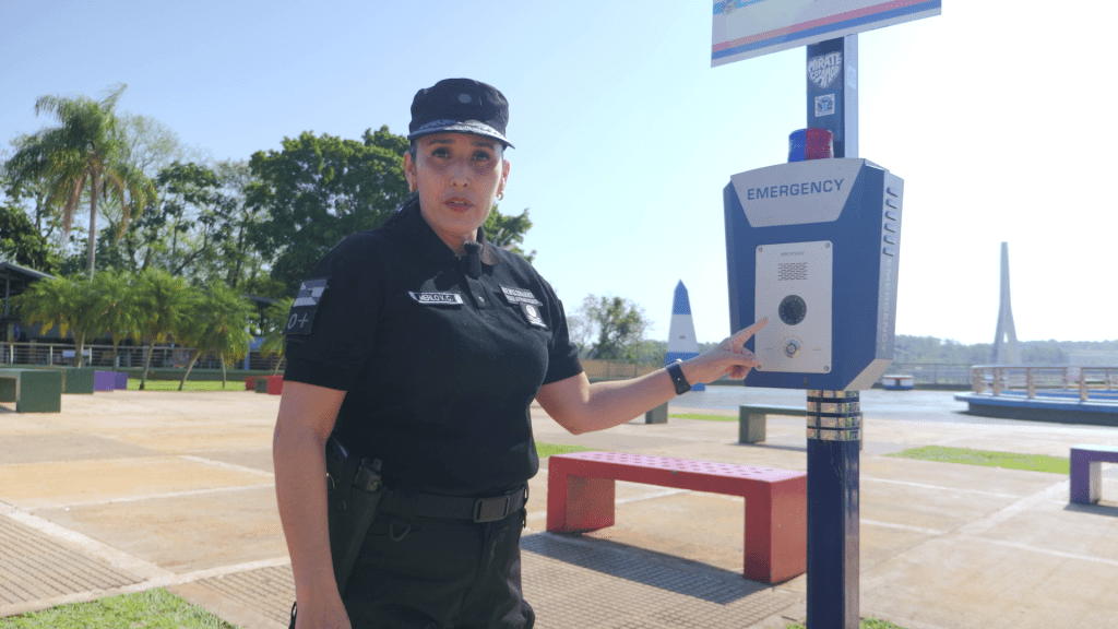 Puerto Iguazú incorporó un tótem de videovigilancia en el Hito Tres Fronteras con conexión directa al 911