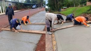 Eldorado construye veredas en el kilómetro 3 para dar seguridad a peatones cerca de una…