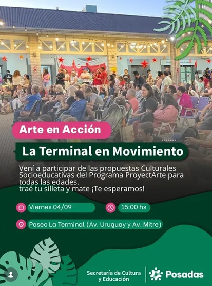 Posadas tiene agenda cultural cargada este fin de semana en el Botánico, La Terminal y…